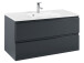 Waschtisch-Set >Cleo I< in Grau/Hochglanz aus MDF - 100cm (B)