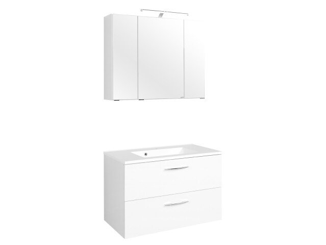 Waschtisch-Set >Porto I< in Weiß aus Metall - 80cm (B)