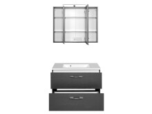 Waschtisch-Set >Porto I< in Graphitgrau aus Metall - 80cm (B)