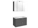 Waschtisch-Set >Porto I< in Graphitgrau aus Metall - 80cm (B)