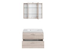 Waschtisch-Set >Porto I< in chromglänzend aus Metall - 80cm (B)