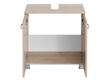 Waschbeckenunterschrank >Porto I< in silberfarben aus Metall - 60x59x35 (BxHxT)