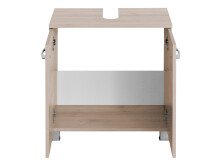 Waschbeckenunterschrank >Porto I< in silberfarben aus Metall - 60x59x35 (BxHxT)