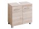 Waschbeckenunterschrank >Porto I< in silberfarben aus Metall - 60x59x35 (BxHxT)