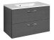 Waschtisch-Set >Porto I< in Graphitgrau aus Metall - 80x54x48cm (BxHxT)
