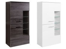 Midischrank >Graphit III< aus Glas - 65x130x35cm...