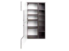 Midischrank >Graphit III< in Graphitgrau aus Glas - 65x130x35cm (BxHxT)