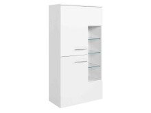 Midischrank >Graphit III< in Weiß aus Glas - 65x130x35cm (BxHxT)