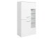 Midischrank >Graphit III< in Weiß aus Glas - 65x130x35cm (BxHxT)