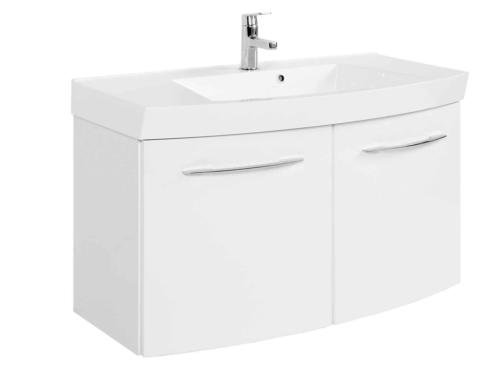 Waschtisch "Graphit III" Korpus-weiß/Front-weiß Hochglanz, 414,95