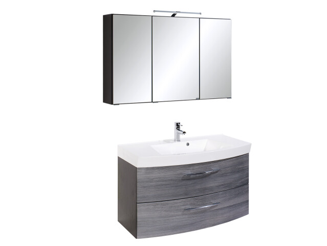 Waschtisch-Set >Graphit I< in Graphitgrau aus MDF - 100cm (B)