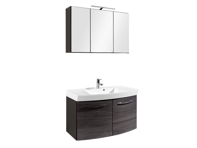 Waschtisch-Set >Graphit II< in Graphitgrau aus MDF - 100cm (B)