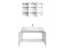 Waschtisch-Set >Graphit II< in Weiß aus MDF - 100cm (B)
