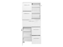Midischrank >Porto I< in Weiß aus Metall - 60x134x35cm (BxHxT)