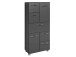 Midischrank >Porto I< in Graphitgrau aus Metall - 60x134x35cm (BxHxT)
