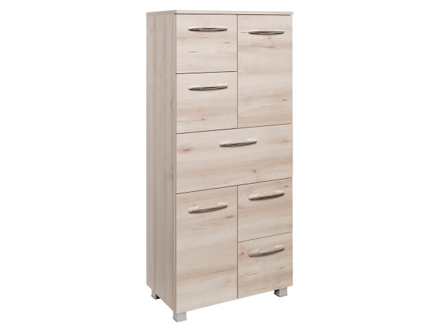 Midischrank >Porto I< in silberfarben aus Metall - 60x134x35cm (BxHxT)