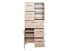 Midischrank >Porto I< in silberfarben aus Metall - 60x134x35cm (BxHxT)