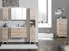 Midischrank >Porto I< in silberfarben aus Metall - 60x134x35cm (BxHxT)