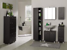 Seitenschrank >Porto I< in Graphitgrau - 45x185x35cm (BxHxT)