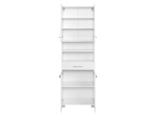 Seitenschrank >Porto II< in Weiß aus Metall - 60x185x35cm (BxHxT)