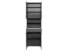 Seitenschrank >Porto II< in Graphitgrau aus Metall - 60x185x35cm (BxHxT)