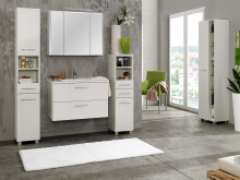 Seitenschrank >Porto III< in Weiß aus Metall - 30x185x35cm (BxHxT)