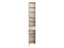 Seitenschrank >Porto III< in silberfarben aus Metall - 30x185x35cm (BxHxT)
