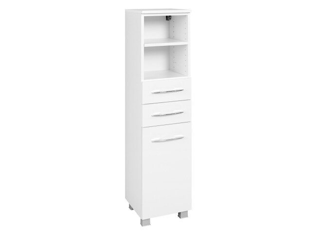Midischrank >Porto III< in Weiß aus Metall - 30x122x35cm (BxHxT)