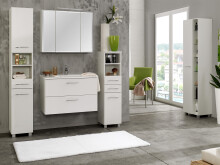 Midischrank >Porto III< in Weiß aus Metall - 30x122x35cm (BxHxT)