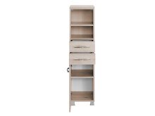 Midischrank >Porto III< in silberfarben aus Metall - 30x122x35cm (BxHxT)