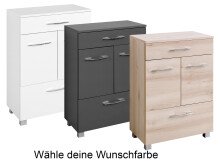 Unterschrank >Porto I< in silberfarben aus Metall -...