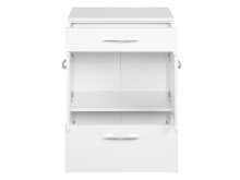 Unterschrank >Porto I< in silberfarben aus Metall - 60x84x35cm (BxHxT)