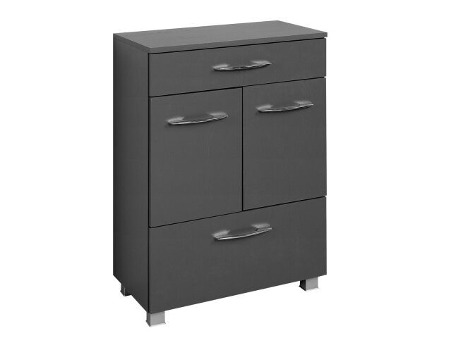 Unterschrank >Porto I< in Graphitgrau aus Metall - 60x84x35cm (BxHxT)