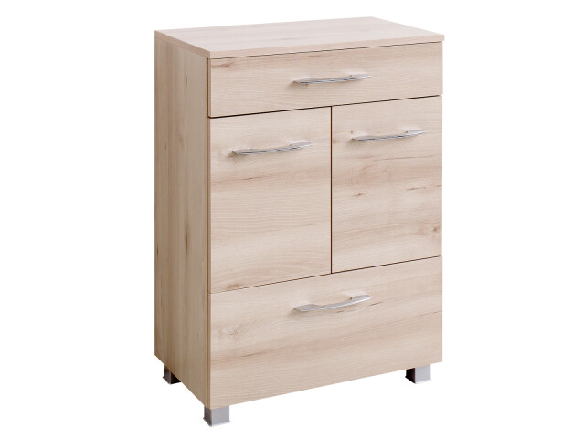 Unterschrank >Porto I< in silberfarben aus Metall - 60x84x35cm (BxHxT)