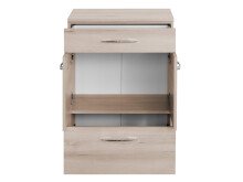 Unterschrank >Porto I< in silberfarben aus Metall - 60x84x35cm (BxHxT)
