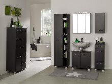 Unterschrank >Porto II< in Graphitgrau aus Metall - 30x84x35cm (BxHxT)