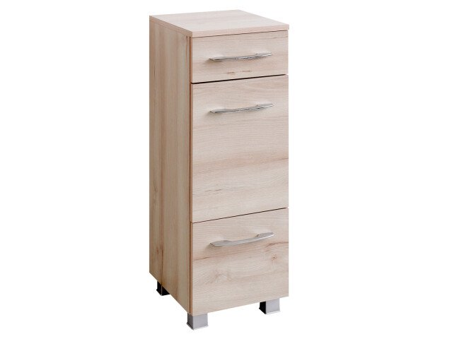 Unterschrank >Porto II< in silberfarben aus Metall - 30x84x35cm (BxHxT)