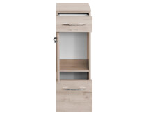 Unterschrank >Porto II< in silberfarben aus Metall - 30x84x35cm (BxHxT)