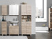 Unterschrank >Porto II< in silberfarben aus Metall - 30x84x35cm (BxHxT)