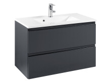 Badezimmer-Set >Cleo I< in Grau/Hochglanz aus MDF