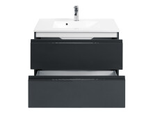 Badezimmer-Set >Cleo I< in Grau/Hochglanz aus MDF