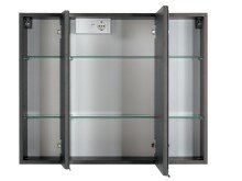 Badezimmer-Set >Cleo I< in Grau/Hochglanz aus MDF