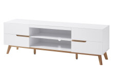 TV-Board >Griffith< in Weiß/Matt aus MDF - 169x56x40cm (BxHxT)