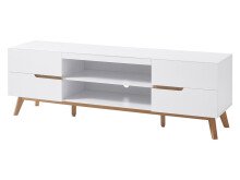 TV-Board >Griffith< in Weiß/Matt aus MDF - 169x56x40cm (BxHxT)