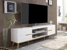 TV-Board >Griffith< in Weiß/Matt aus MDF -...