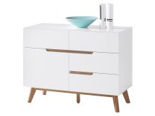 Kommode >Griffith< in Weiß/Matt aus MDF -...