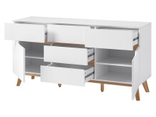 Kommode >Griffith< in Weiß/Matt aus MDF - 145x76x40cm (BxHxT)