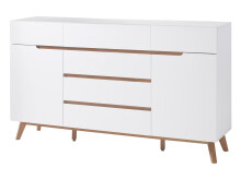 Sideboard >Griffith< in Weiß/Matt aus MDF - 169x101x40cm (BxHxT)