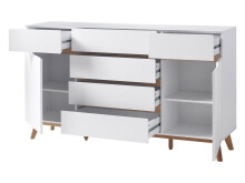 Sideboard >Griffith< in Weiß/Matt aus MDF - 169x101x40cm (BxHxT)