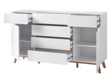 Sideboard >Griffith< in Weiß/Matt aus MDF - 169x101x40cm (BxHxT)
